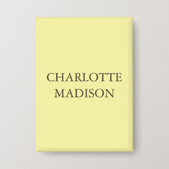 Moderne einfache Creme-Trend-Minimalist Plain Name Button (Vorderseite)