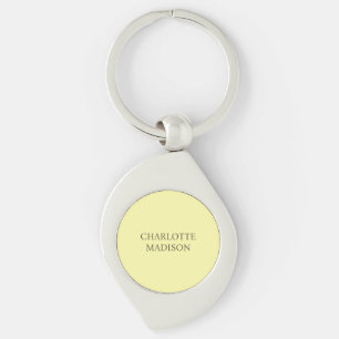 Moderne einfache Creme-Trend-Minimalist Plain Name Schlüsselanhänger