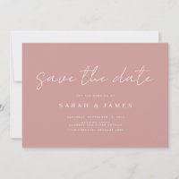 Moderne, einfache, dreckige Rose Hochzeit retten d