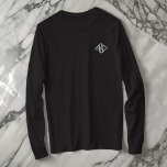 Moderne einfache Drei-Buchstaben-Monogramm-Typogra Besticktes Langarmshirt<br><div class="desc">Moderne einfache 3-Buchstaben Monogramm auf der Vorderseite und Nacken.</div>