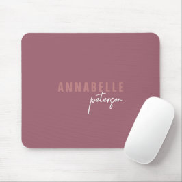 Moderne einfache Dusty-Rose Minimale Skripte Mousepad