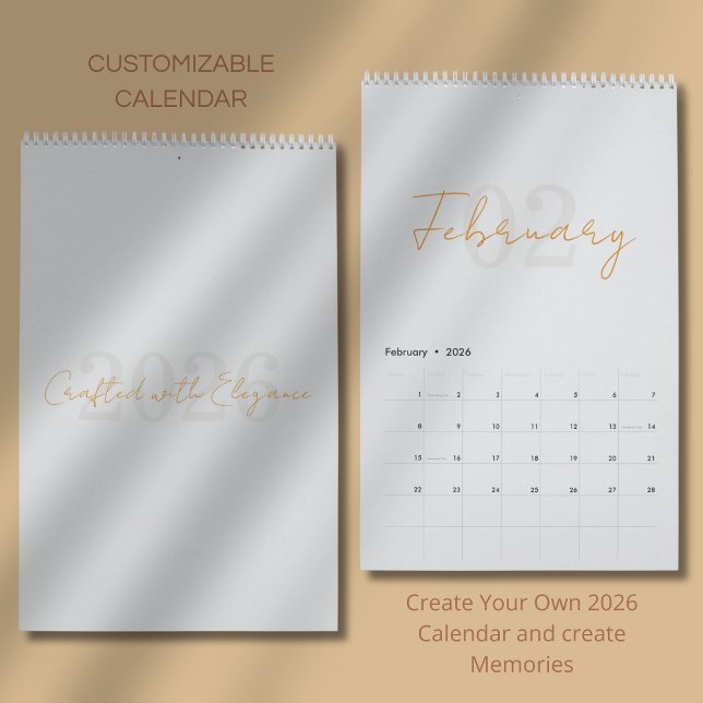 Moderne einfache elegante 2026-Kalender Kalender (Von Creator hochgeladen)