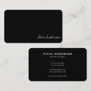 Moderne einfache Elegante Schwarz-Weiß-Signatur Visitenkarte