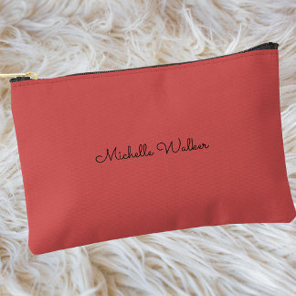 Moderne einfache elegante schwarze Monogramm Zubehörtasche
