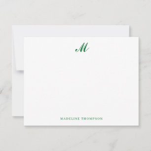 Moderne einfache, elegante Script Forest Green Mon Mitteilungskarte