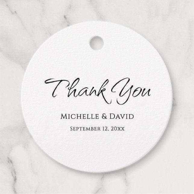 Moderne einfache, elegante SkriptWedding Vielen Da Geschenkanhänger (Vorderseite)