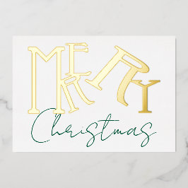Moderne einfache elegante Weihnachtsfotokarte Folieneinladung