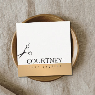 Moderne, einfache Elegante Weißes Imitat Quadratische Visitenkarte