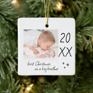 Moderne einfache erste Weihnachten als großer Brud Keramikornament