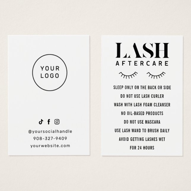 Moderne einfache Eyelash-Erweiterungen Lash Afterc (Vorne & Hinten)