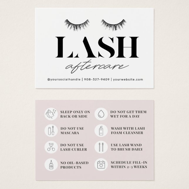 Moderne einfache Eyelash-Erweiterungen Lash Afterc (Vorne & Hinten)