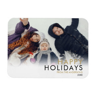 Moderne einfache Familienfoto-Weihnachtsfeiertage Magnet