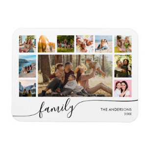 Moderne, einfache FamilienfotoCollage Magnet