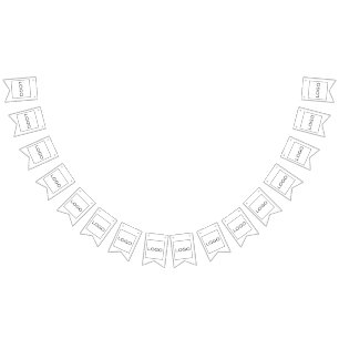 Moderne, einfache Firmenlogo-Marke Weiß Wimpelkette