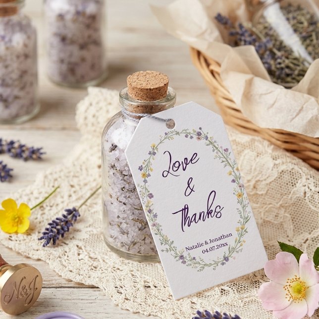 Moderne einfache Floral Boho Hochzeit Danke  Geschenkanhänger (Von Creator hochgeladen)