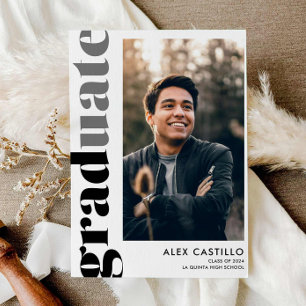 Moderne einfache Foto-Abschlussankündigung Einladung