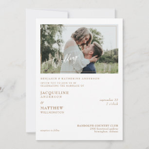 Moderne einfache Foto-Braut-Eltern-Hochzeit Einladung