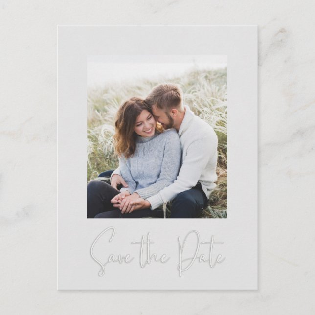 Moderne, einfache Foto Grau Minimalistische Kallig Postkarte (Vorderseite)