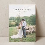 Moderne einfache Foto Hochzeit Danke Karte W Anmer<br><div class="desc">Portrait einfache moderne Hochzeit danke Ihnen Karte mit Notiz.</div>