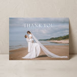Moderne einfache Foto Hochzeit Danke Karte W Anmer<br><div class="desc">Landscape einfache moderne Hochzeit danke Ihnen Karte mit Notiz.</div>