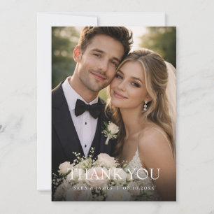 Moderne einfache Foto-Hochzeit-Dankeskarten mit No Dankeskarte