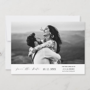 Moderne, einfache Foto Hochzeit Save The Date