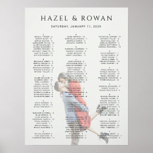 Moderne einfache Foto-Hochzeit Sitzordnung Poster