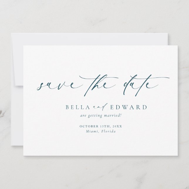 Moderne, einfache Foto-Hochzeit spart das Datum Save The Date (Vorderseite)