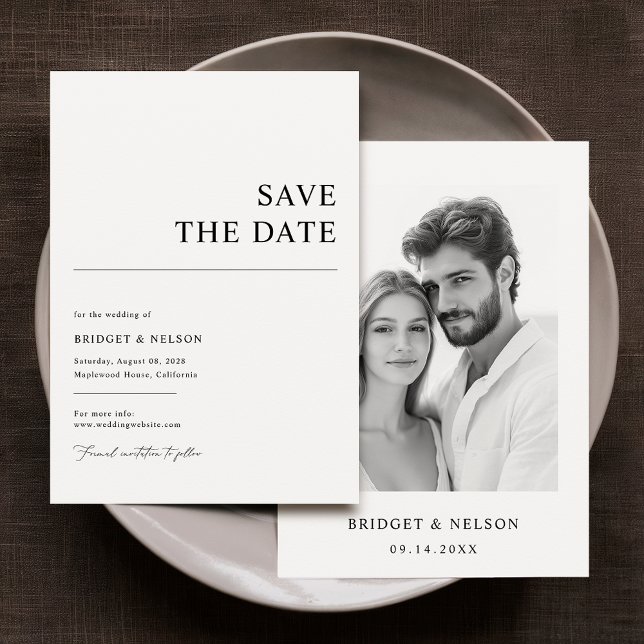 Moderne, einfache Foto-Hochzeit spart das Datum Save The Date (Von Creator hochgeladen)