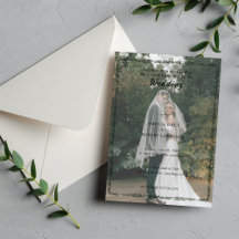 Moderne einfache Foto-Hochzeitseinladung | Editier