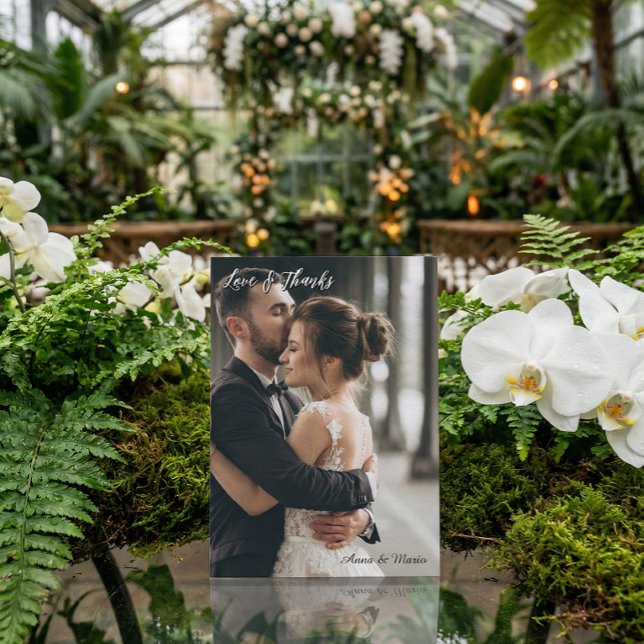 Moderne einfache Fotografie Hochzeits-Dankeskarten Dankeskarte (Von Creator hochgeladen)