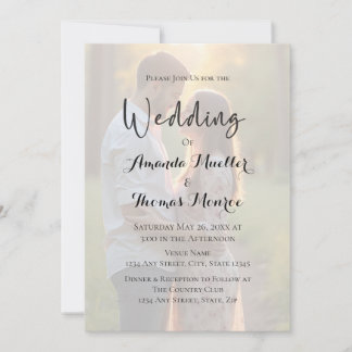 Moderne einfache Fotohochzeit Einladung