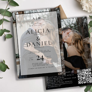 Moderne einfache Fototypografie Hochzeit alles in  Einladung