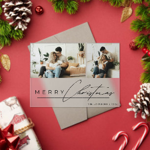Moderne einfache Fotoweihnachtskarte im minimalist Acryleinladungen