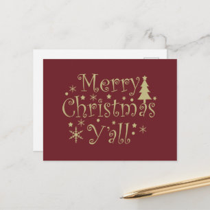 Moderne einfache Frohe Weihnachtsfeier Feiertagspostkarte