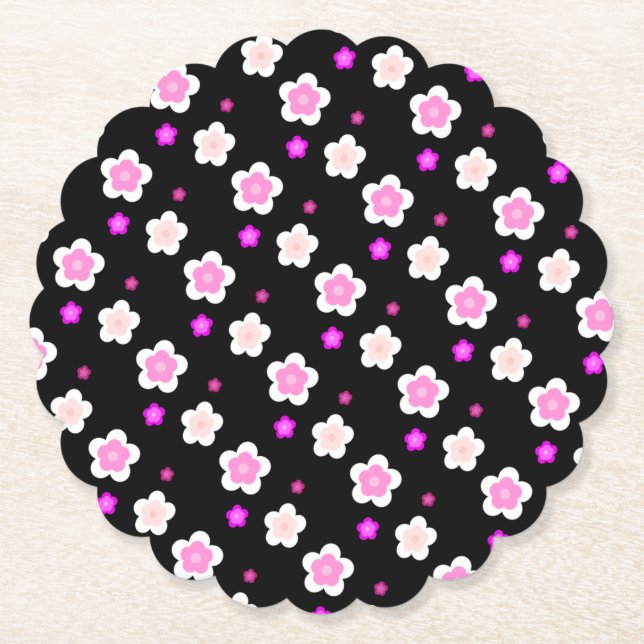 Moderne, einfache Frühlingshaftigkeit Blume Gefäll Untersetzer (Vorderseite)