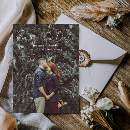 Moderne einfache Garten-Natur-Paar-Foto-Hochzeit Save The Date