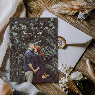 Moderne einfache Garten-Natur-Paar-Foto-Hochzeit Save The Date