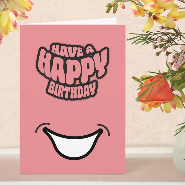 Moderne, einfache Geburtstagskarte Karte (Birthday Card - Pink)