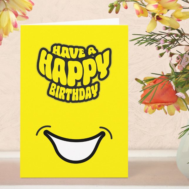 Moderne, einfache Geburtstagskarte Karte (Birthday Card - Yellow)
