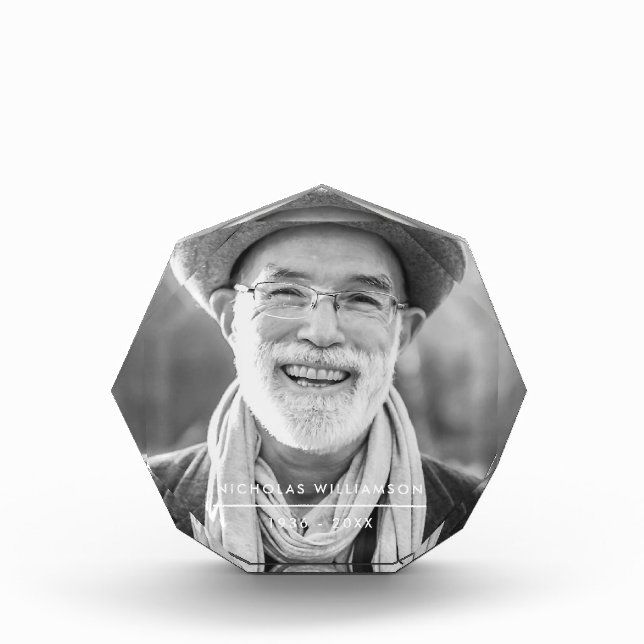 Moderne einfache Gedenkstätte nach Maß Fotoblock (Vorderseite)