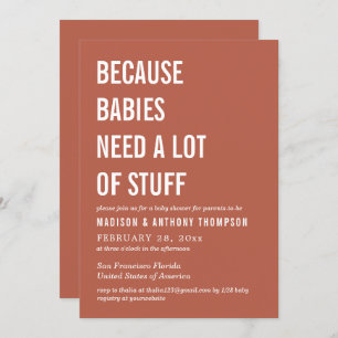 Moderne, einfache Gender-Neutral-Wüstendusche Einladung