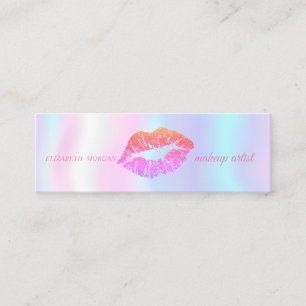 Moderne einfache Glitter-Lippen, Holograph Makeup Mini Visitenkarte