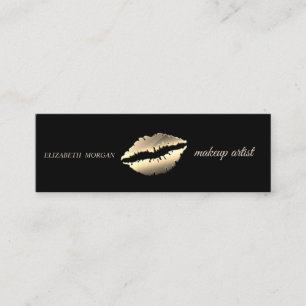 Moderne einfache goldene Lippen, Visagist Mini Visitenkarte