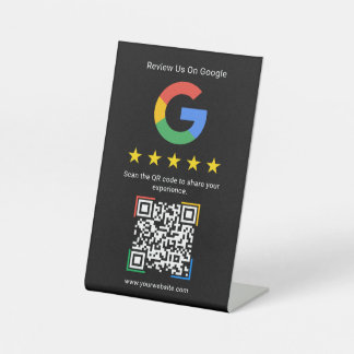 Moderne einfache Google-Bewertungs-QR-Code-Unterne Sockelschild