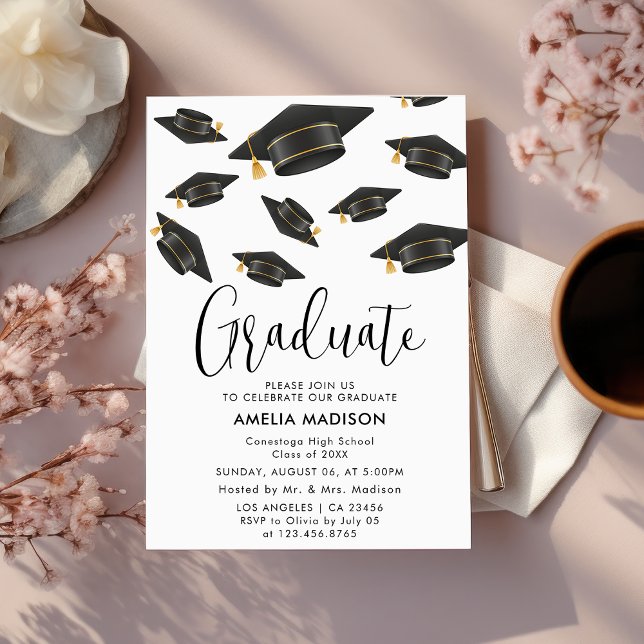 Moderne, einfache Graduierungspartei Einladung (Von Creator hochgeladen)