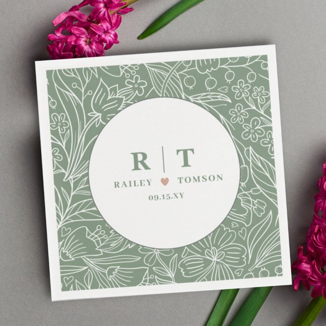 Moderne einfache, grüne Blütenblüte Stilvolle Hoch Serviette (Von Creator hochgeladen)