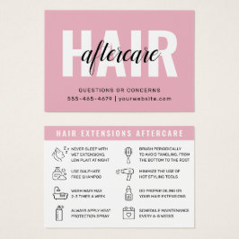Moderne, einfache Haarverlängerung Aftercare Card