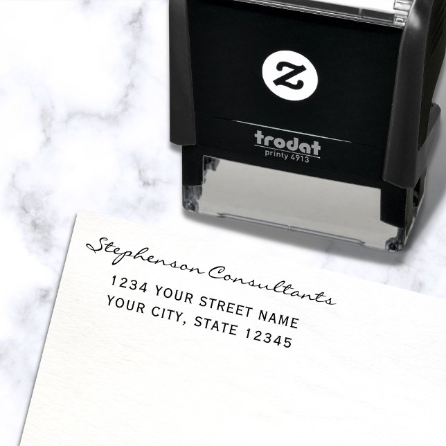 Moderne einfache handschriftliche Rücksendeadresse Permastempel (Von Creator hochgeladen)