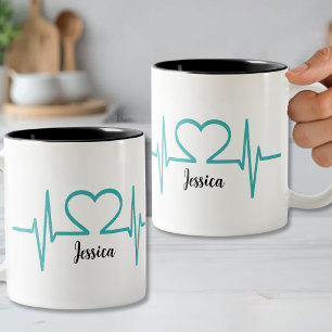 Moderne einfache Herz Krankenschwester Arzt Medizi Zweifarbige Tasse